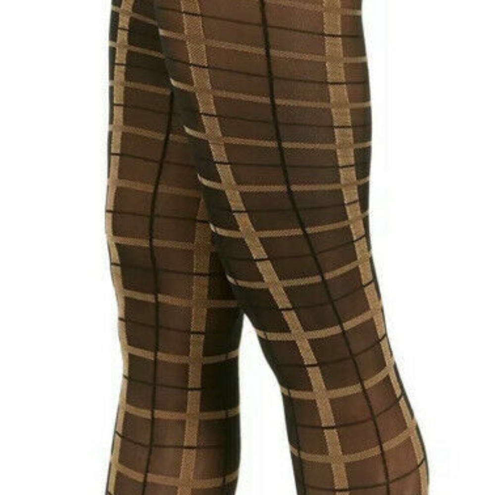 INC International Concepts Women's Black Plaid Windowpane Tights Black Size XS/S